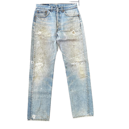 Levis 501 Vintage 90s Straight Leg XX USA Jeans 32x36 Thrashed Wash Act 30x31