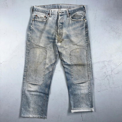 Levis 501 Vintage 80s Redline Selvedge USA XX Jeans Light Wash 36x31 Act 34x27