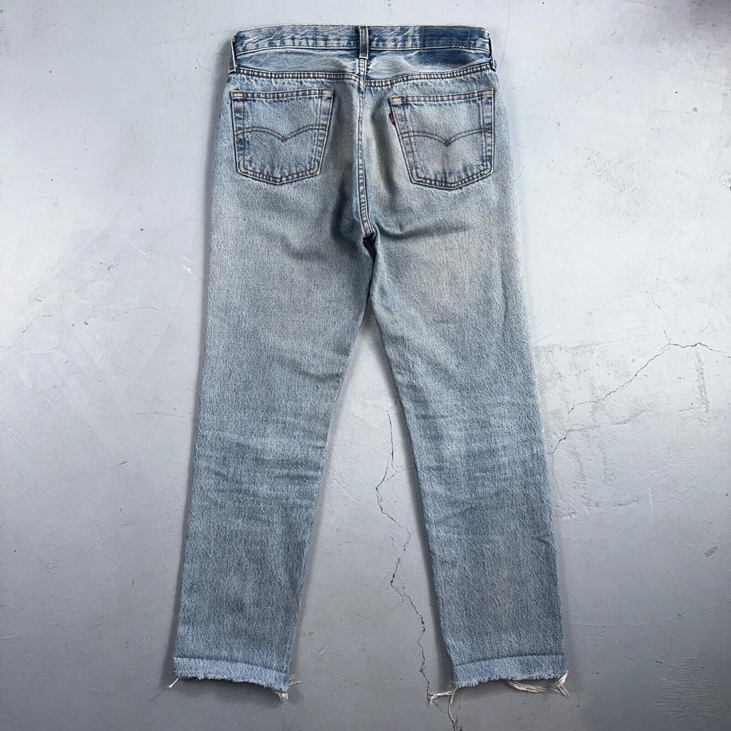 Levis 501 Vintage 80s USA XX Straight Leg Jeans Blue Light ALTERED Act 30x27