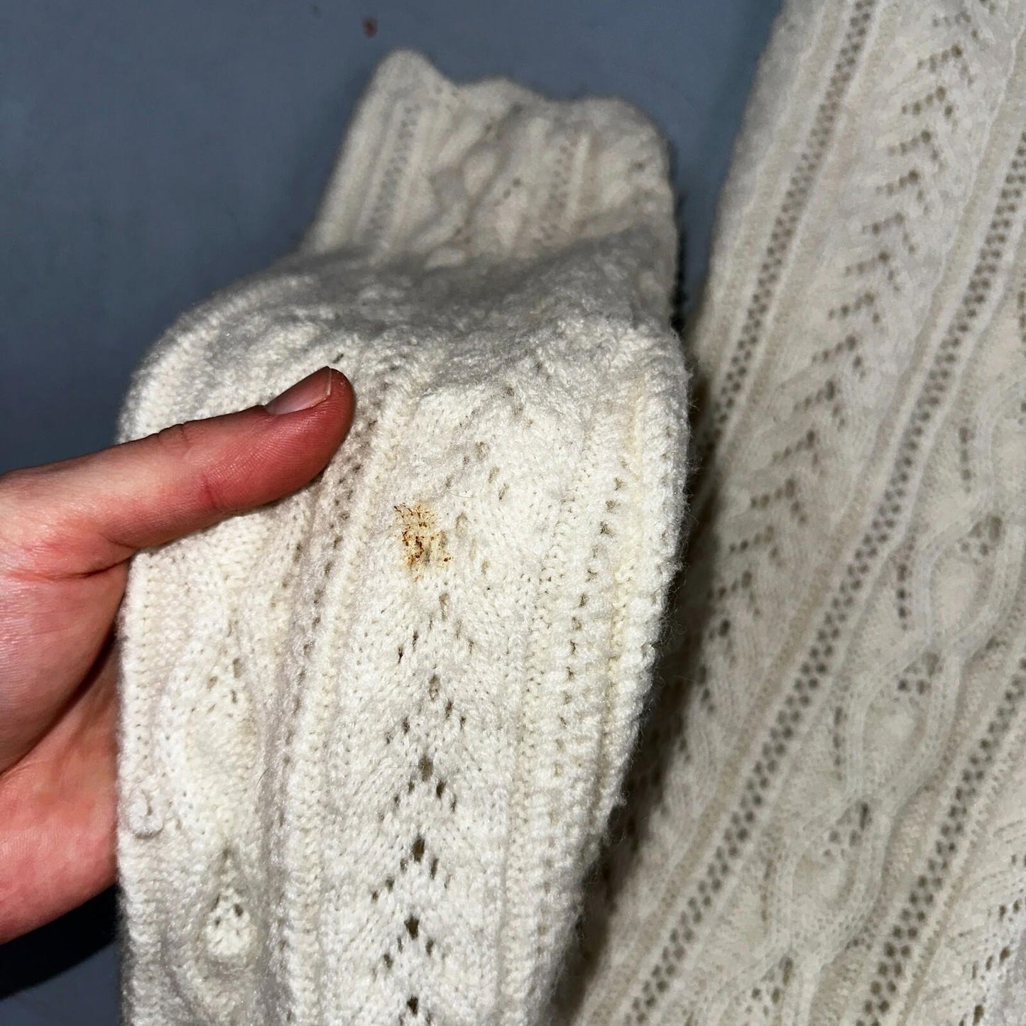 Vintage Wintuk Off White Cardigan Granny Sweater Button Front Orlon Acrylic Long
