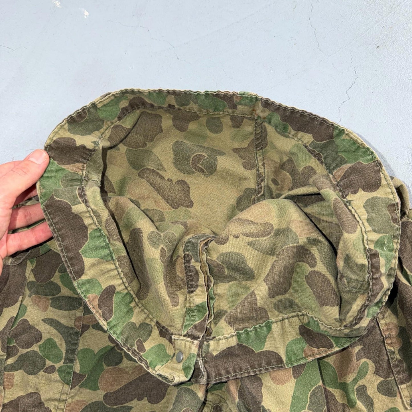 Vintage 40s USMC 13 Star Duck Camo Pants 40s Frogskin WWII Cargo Military 34x28