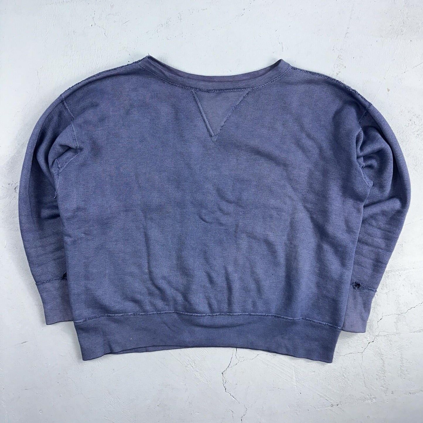 VTG Double V Sweatshirt 40s 50s 1940s Faded Blue Crewneck Boxy Rockabilly 1950s