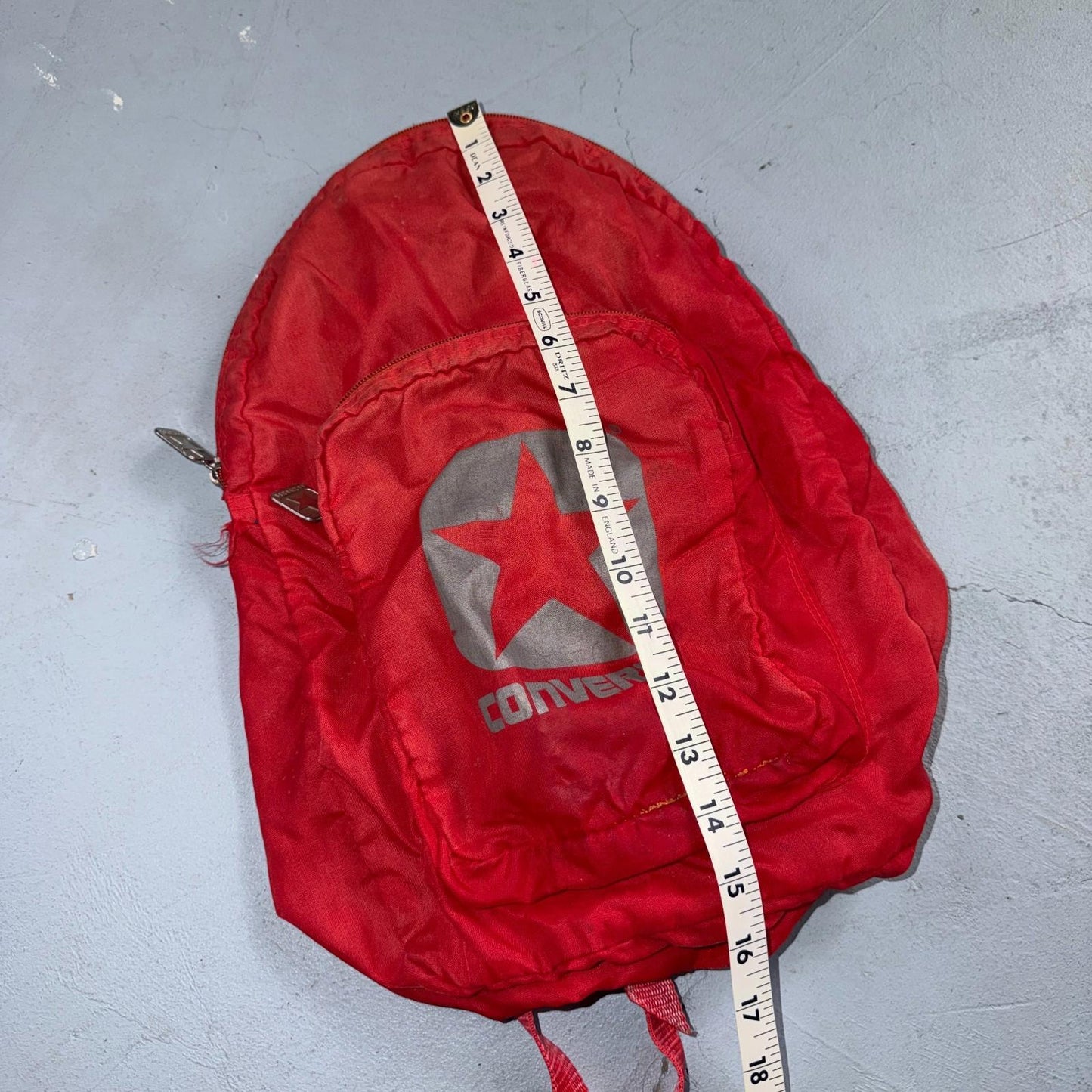 Vintage Converse Canvas Backpack Red 80s Old School Style Nylon Gym