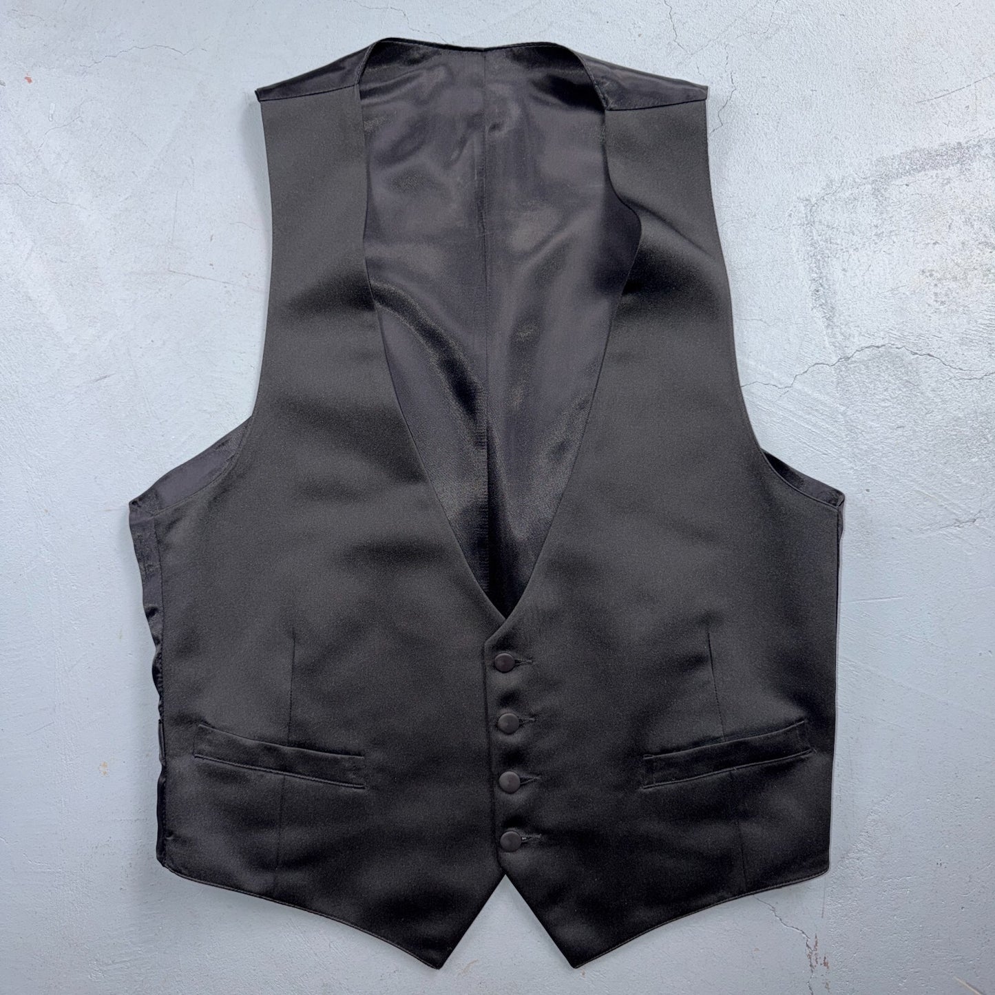 VTG Saint Laurent 43 YSL Mens 3 Pc Tuxedo Suit Paris Black W38 1970s 70s Wool Bl