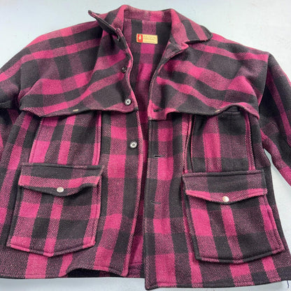 VTG 1950s Black Bear Purple Faded Double Mackinaw Wool Cruiser Jacket Filson 50s