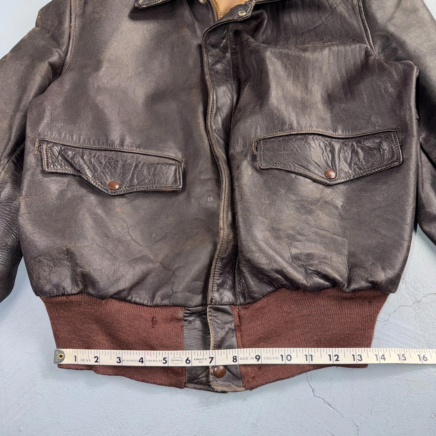 VTG 50s Sierra Sportswear Horsehide Leather Jacket Distressed Buco A2 Bomber