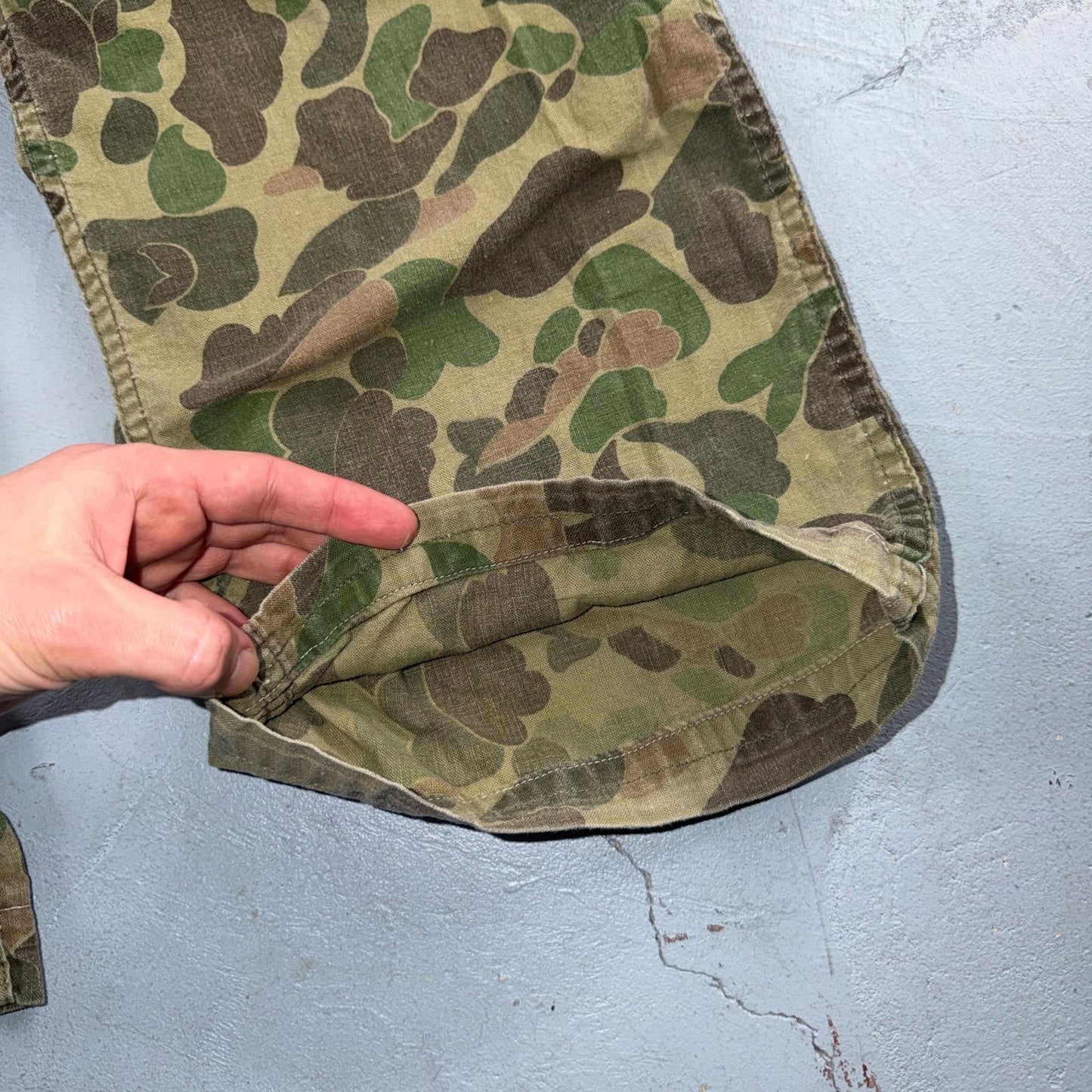 Vintage 40s USMC 13 Star Duck Camo Pants 40s Frogskin WWII Cargo Military 34x28