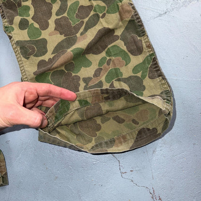 Vintage 40s USMC 13 Star Duck Camo Pants 40s Frogskin WWII Cargo Military 34x28