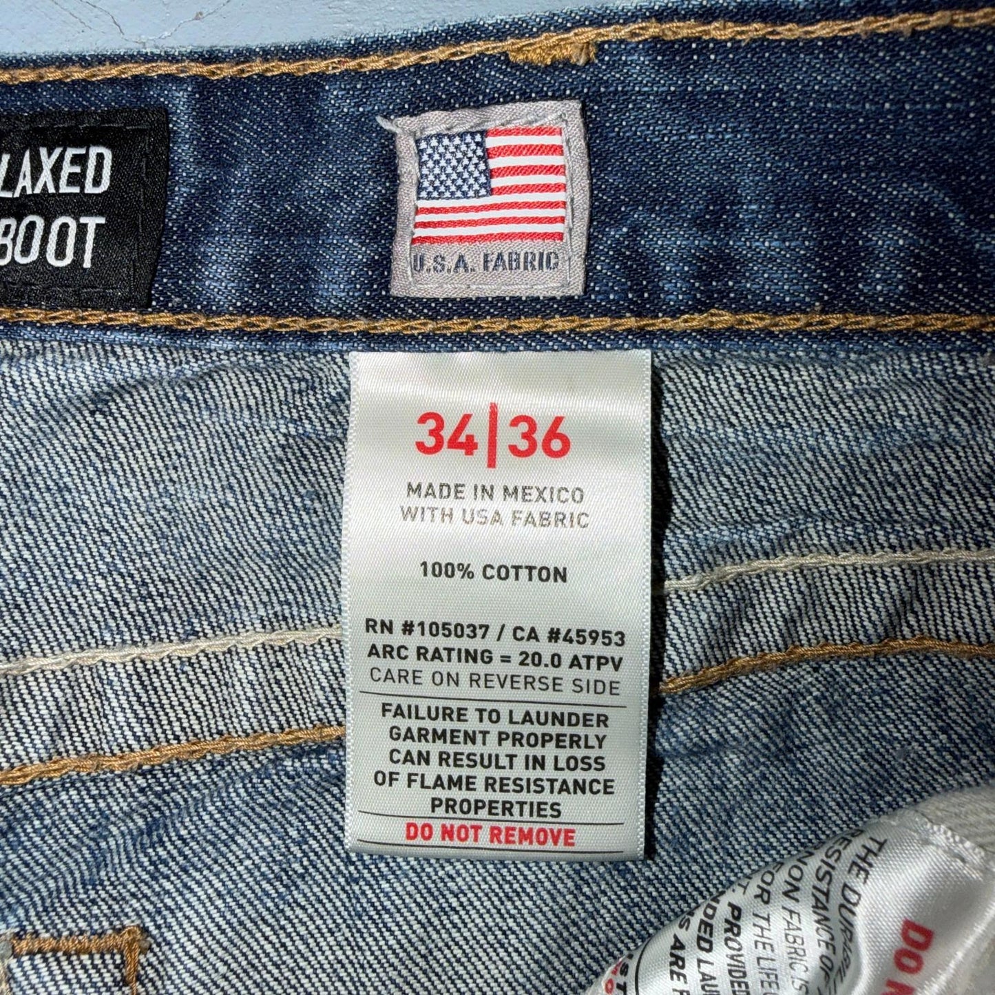 Ariat M4 FR Relaxed Boot Cut Men’s Blue Denim Jeans Size 34x36 CAT2 2112