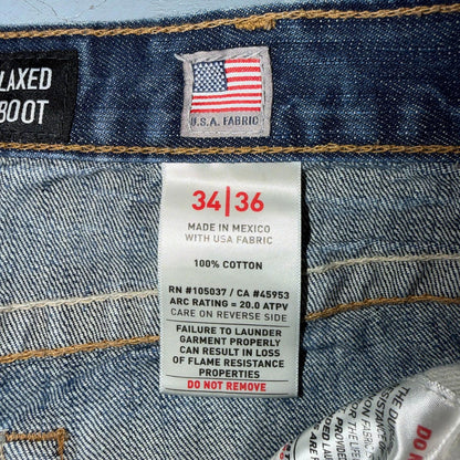 Ariat M4 FR Relaxed Boot Cut Men’s Blue Denim Jeans Size 34x36 CAT2 2112