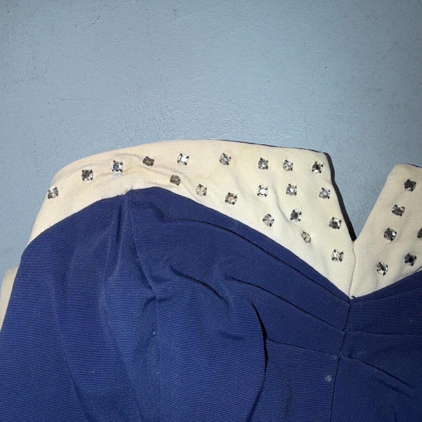 Alix Of Miami Rhinestone 1950s VTG Bathing Suit Swimsuit Hollywood Swim Wear Blu