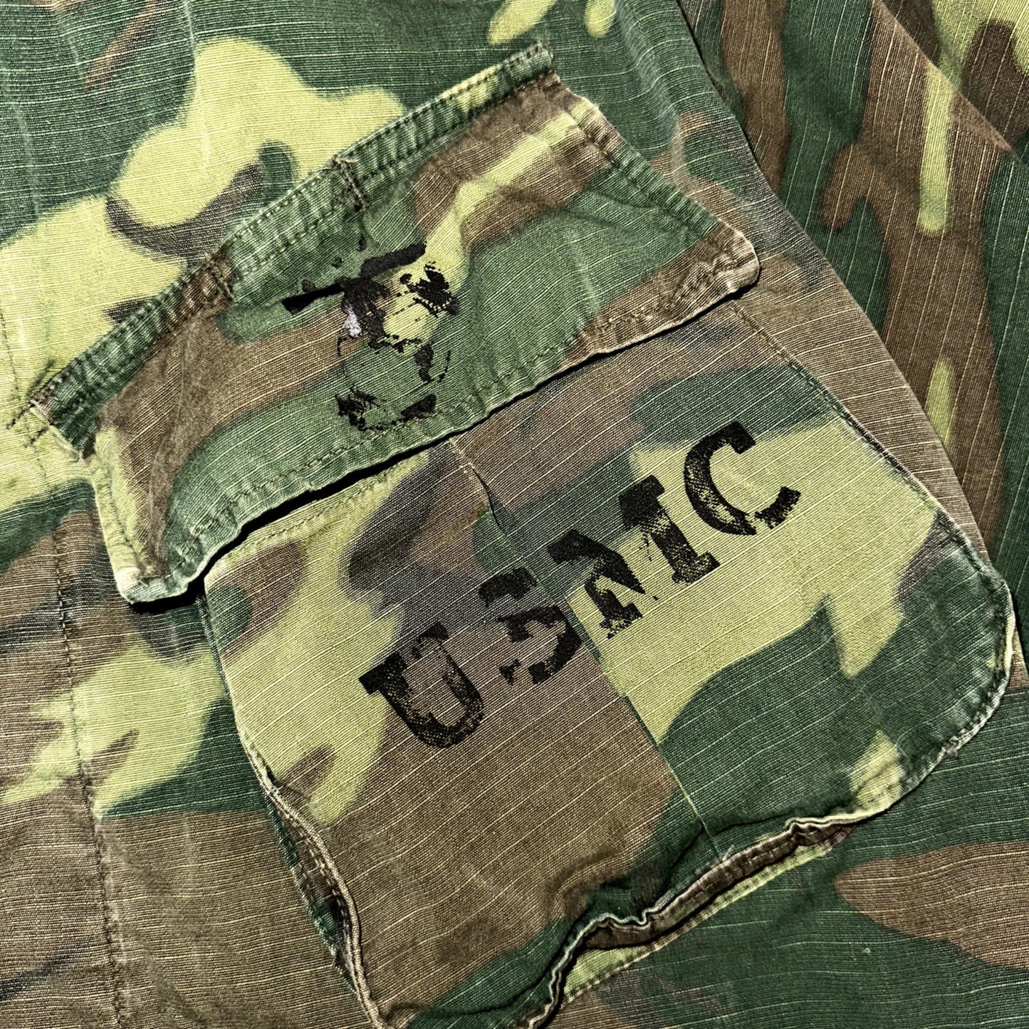 USMC 1968 Military Camouflage Wind Resistant Poplin Coat Camo Jacket Alpha 60s