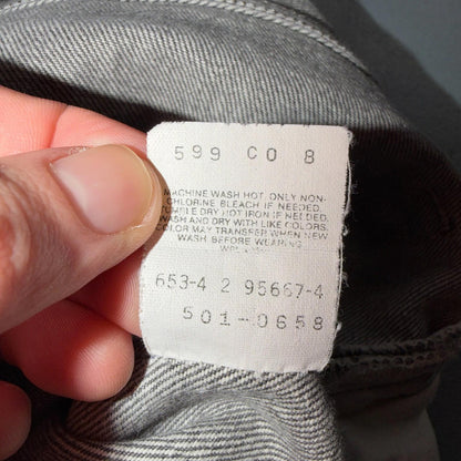 Levis 501 Vintage 80s USA XX Straight Leg Jeans Black Light Gray 36x34 Act 35x32