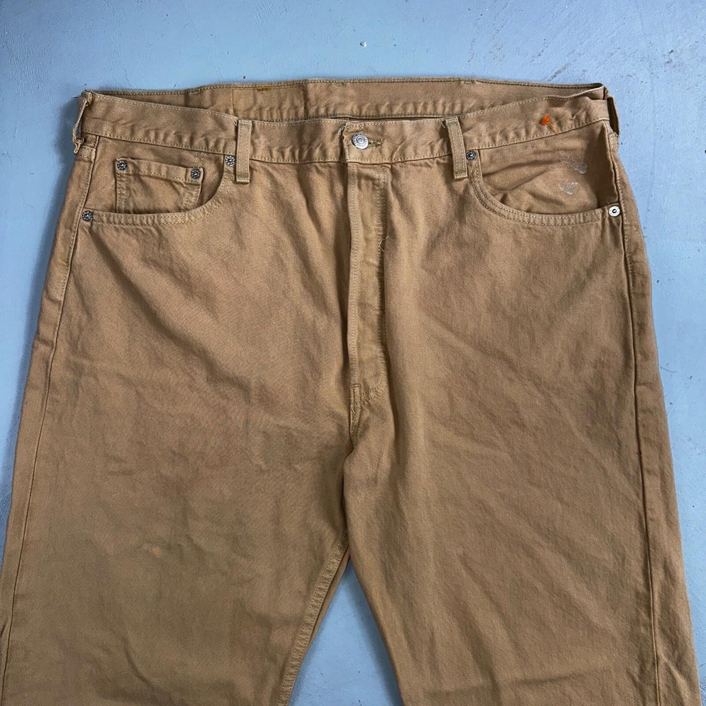 Levis 501 Vintage 90s USA XX Straight Leg Jeans Khaki Brown Wash 42x32 Act 40x32