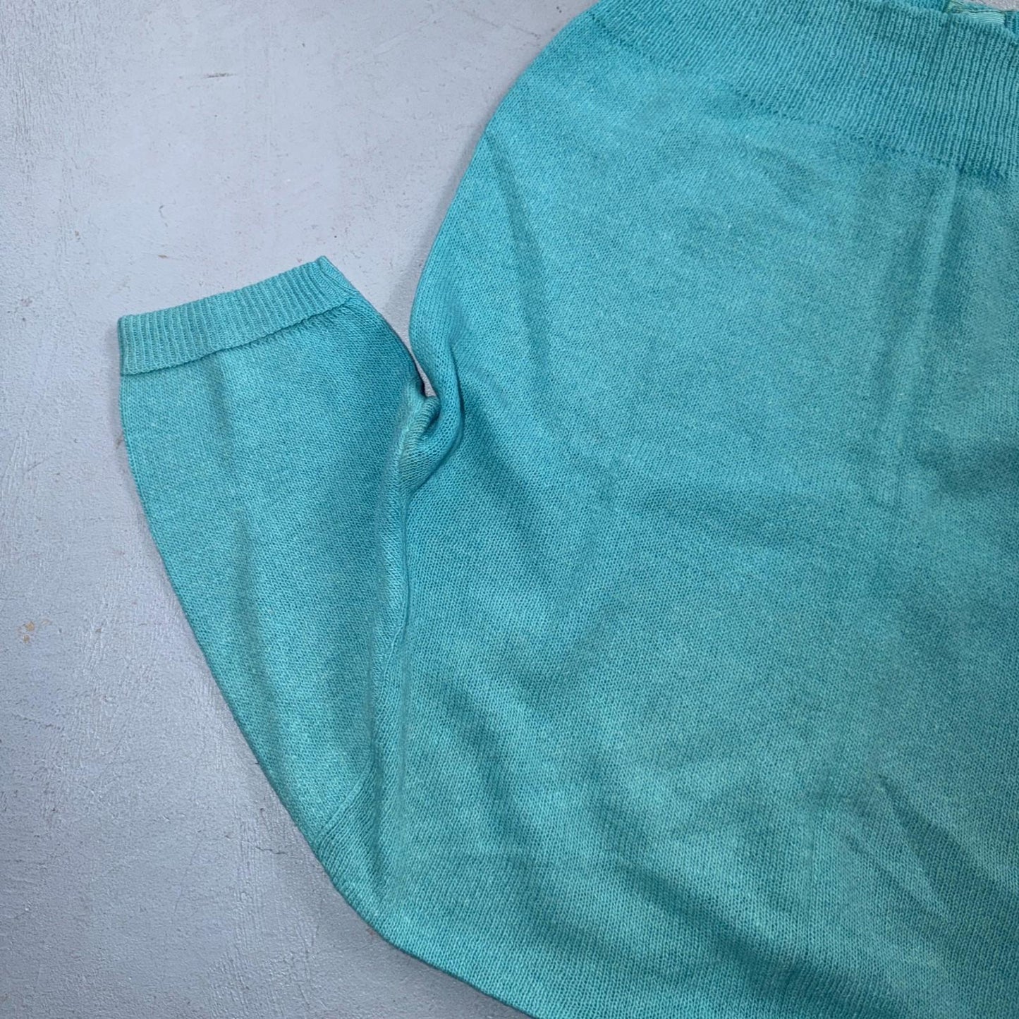 VTG 1940s 1950s Wool Cardigan Sweater Rockabilly Womens Knit Blue Button Rabbit