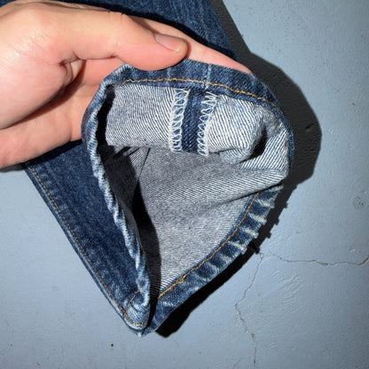 Levis 501 Vintage 80s USA XX Straight Leg Jeans Blue Dark Wash 34x30 Act 32x27