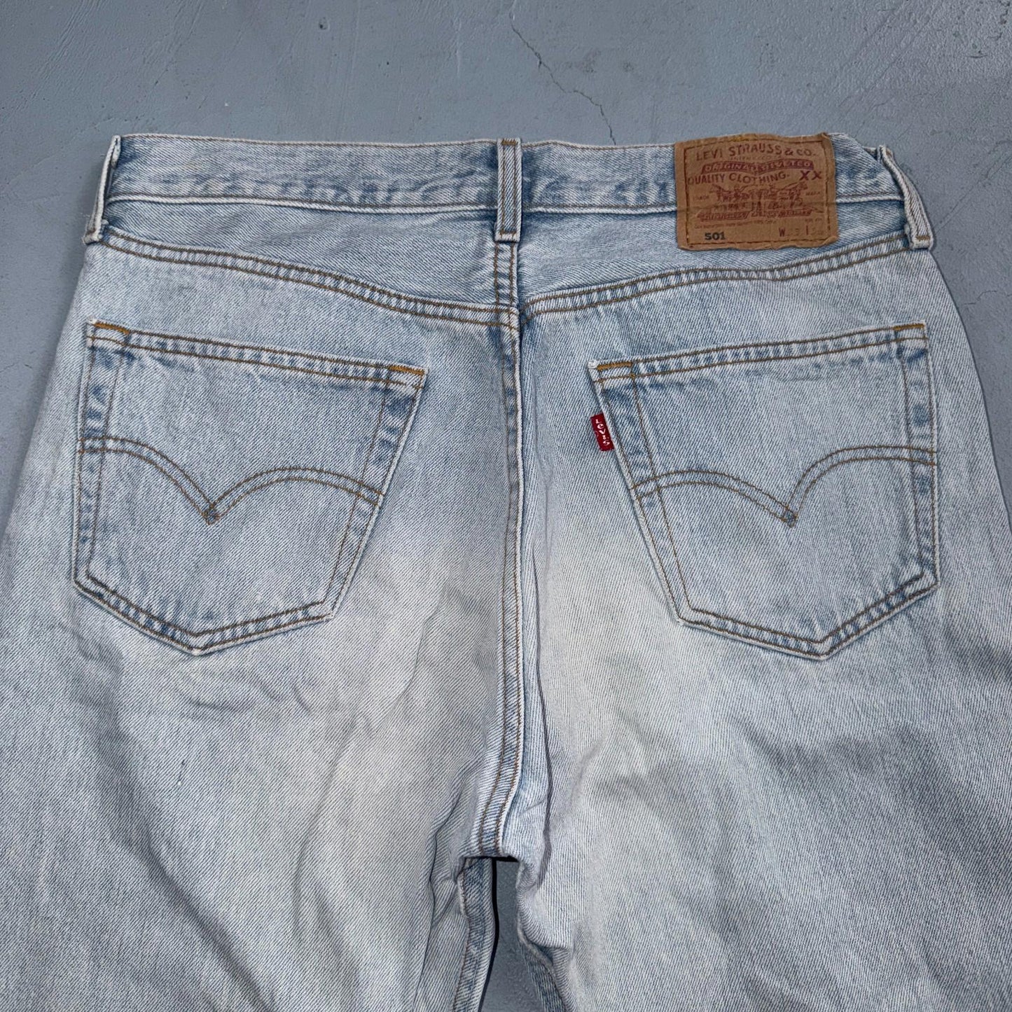 Levis 501 Vintage Y2K 90s XX Straight Leg Jeans Blue Light Wash 33x36 Act 31x32