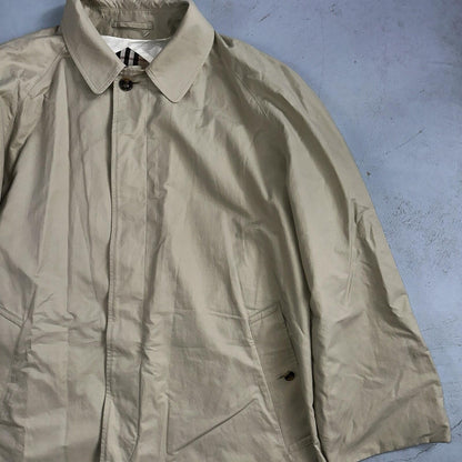 Burberry London Beige Nova Check Trench Coat Mens Size 44 Regular RARE! EUC VTG