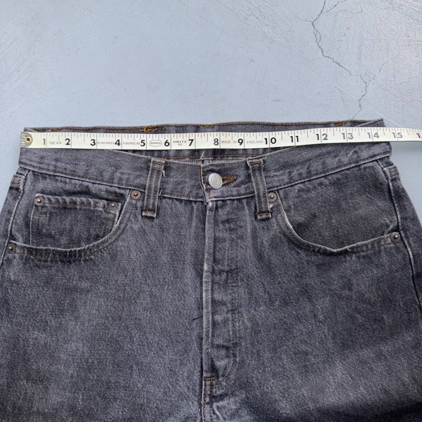 Levis 501 Vintage 80s USA XX Straight Leg Jeans Black Light Wash 30x30 Act 29x29