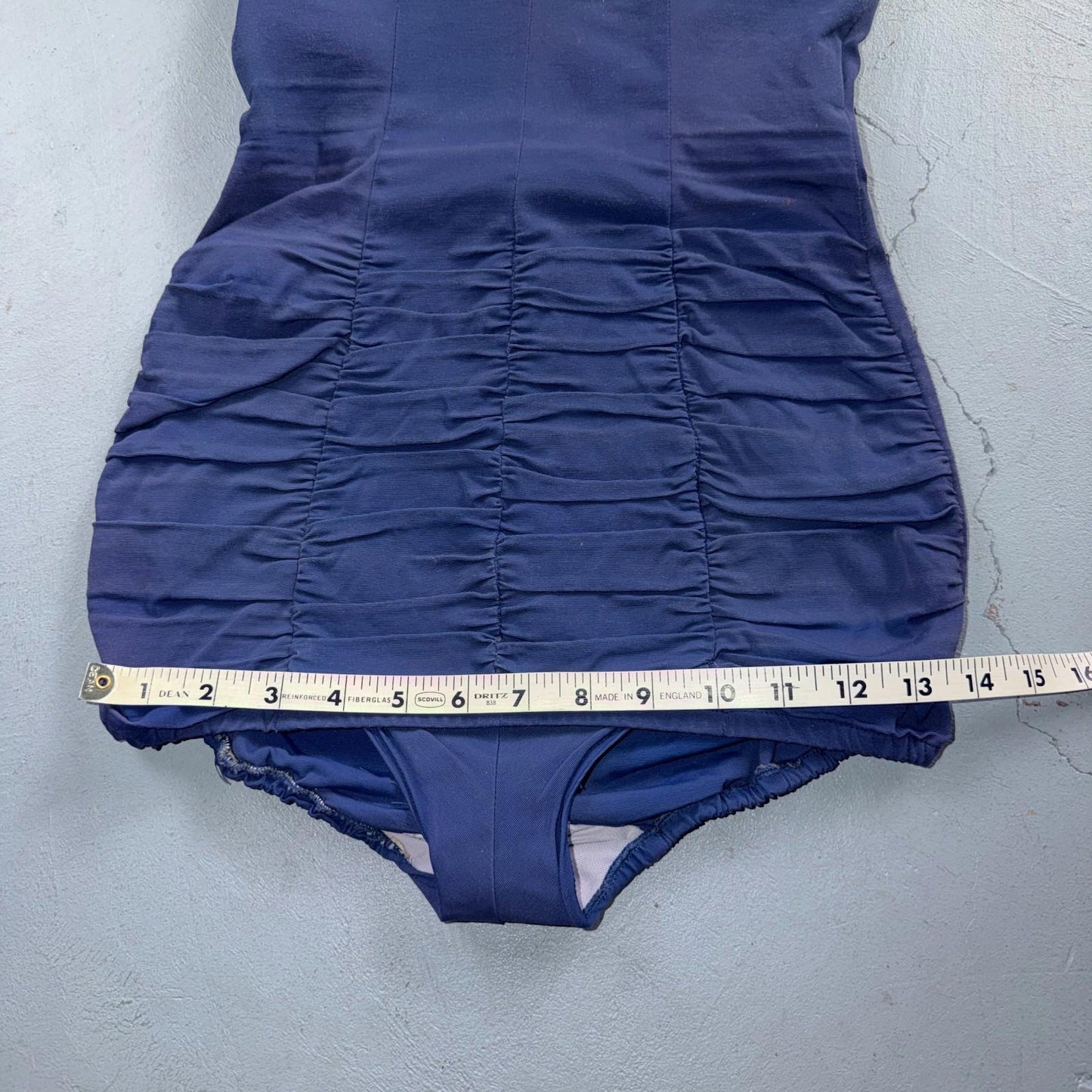 Alix Of Miami Rhinestone 1950s VTG Bathing Suit Swimsuit Hollywood Swim Wear Blu
