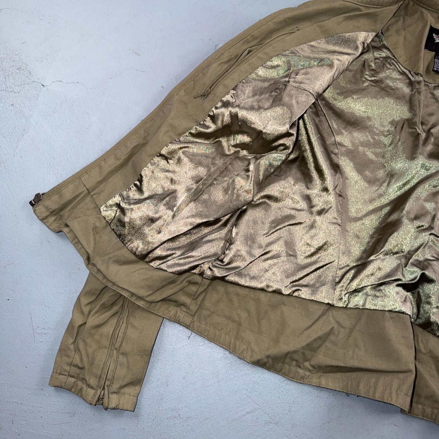 Harley Davidson Lightweight Women’s MotorCycles Jacket Tan Khaki Full Zip Size L