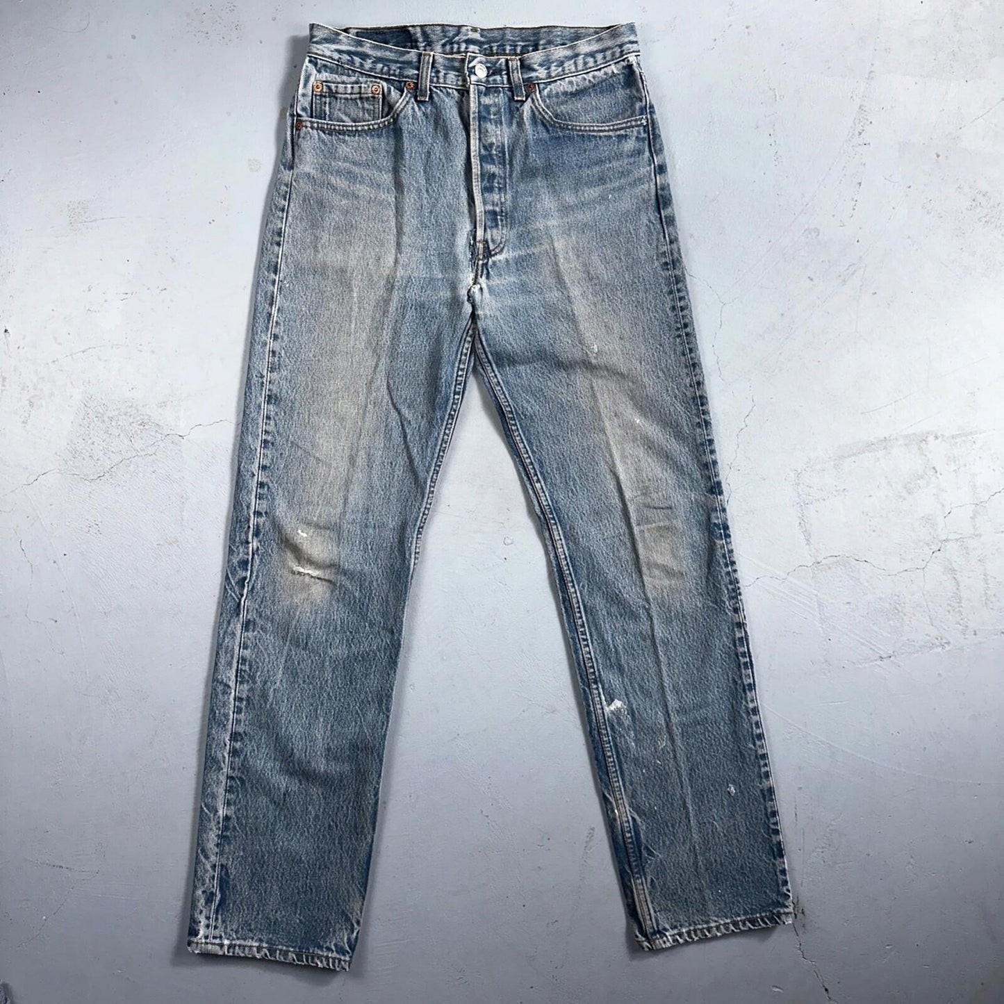 Levis 501 Vintage 90s USA XX Straight Leg Jeans 33x36 Light Wash Act 30x32