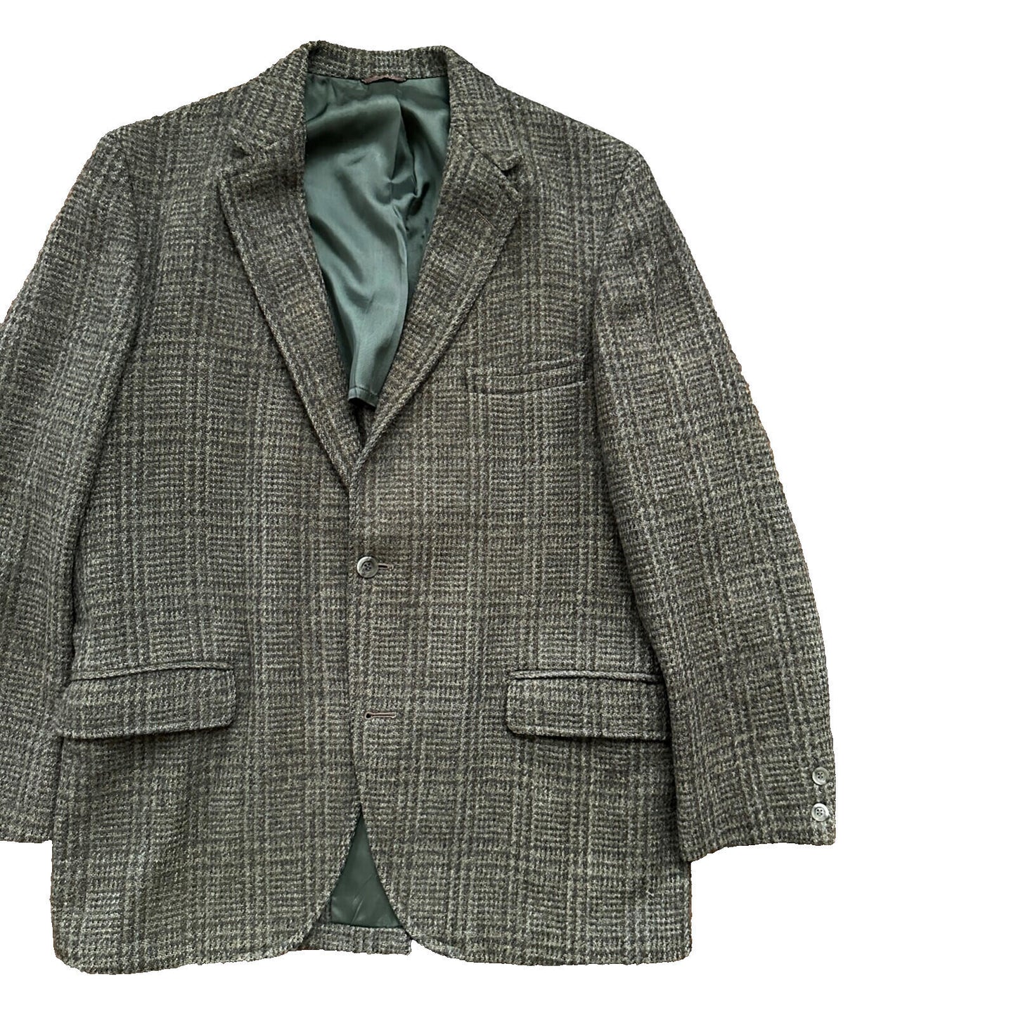 VTG Harris Tweed Sport Coat Mens 42 Scottish Wool Blazer Button Cricketer 70s