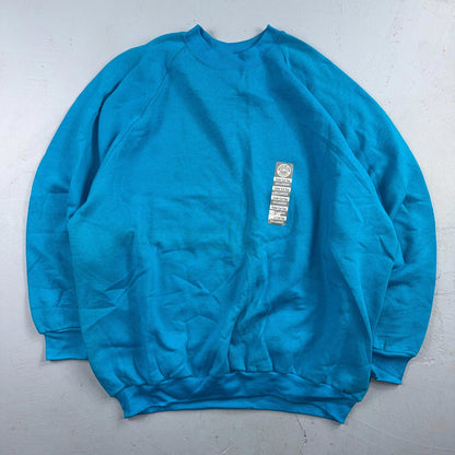 VTG FOTL Tags Sweatshirt Mens 3XL Blue Travel USA America Basic Deadstock