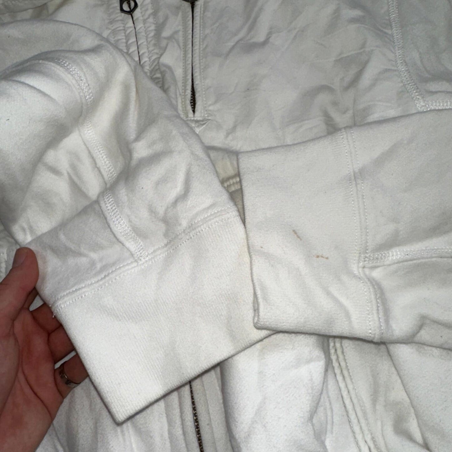Polo Ralph Lauren VTG 90s Men's L White Blue RL Logo Jacket Coat Yacht Hooded