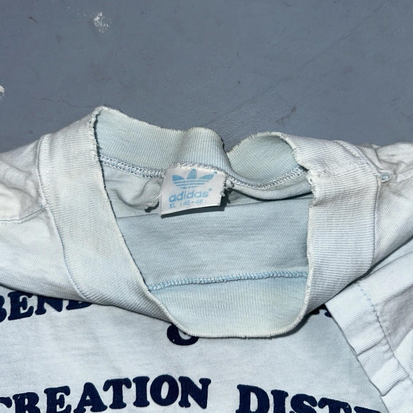 Adidas VTG 1980s Oregon Bend Trefoil T Shirt Blue Size XL 80s Marathon RARE PDX