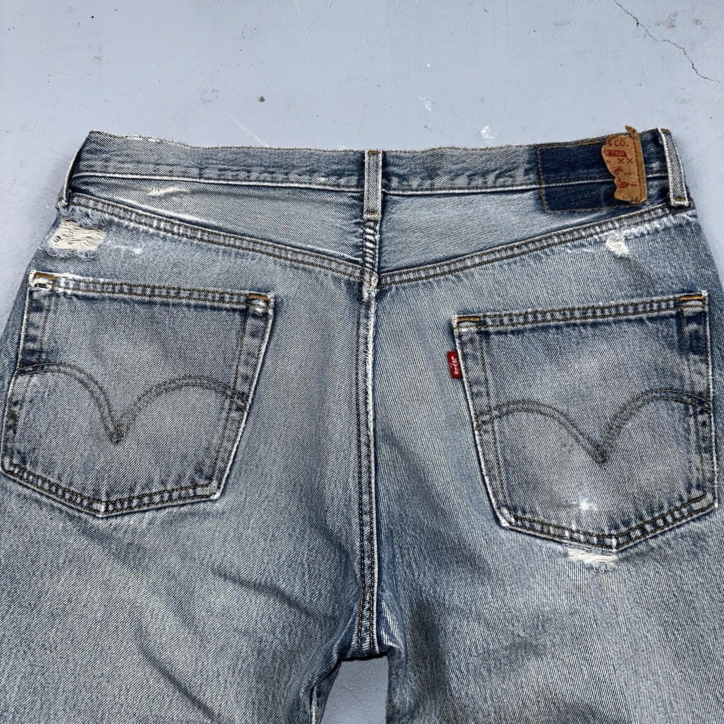 Levis 501 Vintage 90s Mexico Straight Leg Jeans 36x34 Y2K Light Wash Act 35x30
