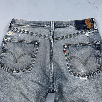Levis 501 Vintage 90s Mexico Straight Leg Jeans 36x34 Y2K Light Wash Act 35x30