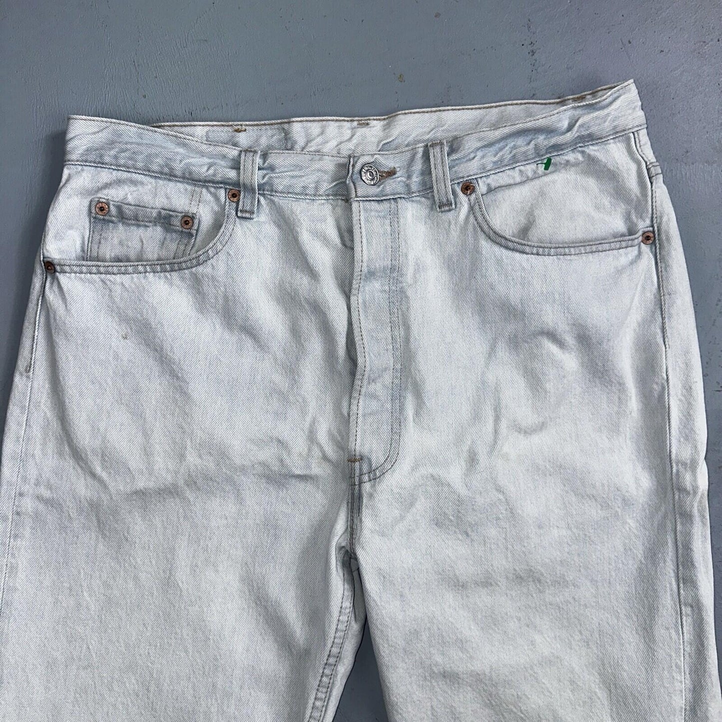 Levis 501 Vintage 90s USA XX Straight Leg Jeans White Light Wash 38x30 Act 34x29