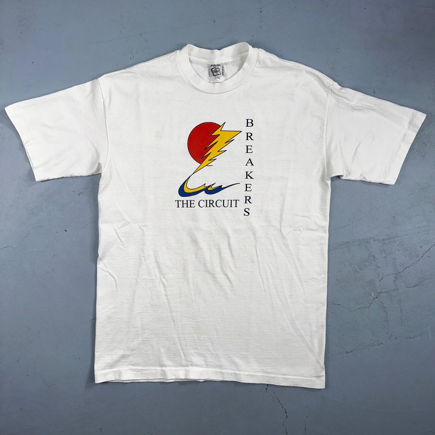 Circuit Breakers VTG T Shirt 90s Single Stitch Sun Electric Graphic Large White