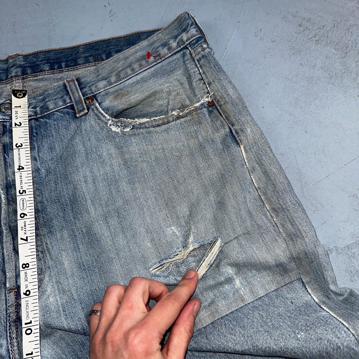 Levis 501 Vintage Y2K XX Straight Leg Jeans Blue Light Wash 38x34 Act 38x32