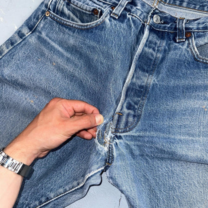 Levis 501 Vintage 80s Redline Selvedge USA XX Jeans Light Wash 35x36 Act 31x31