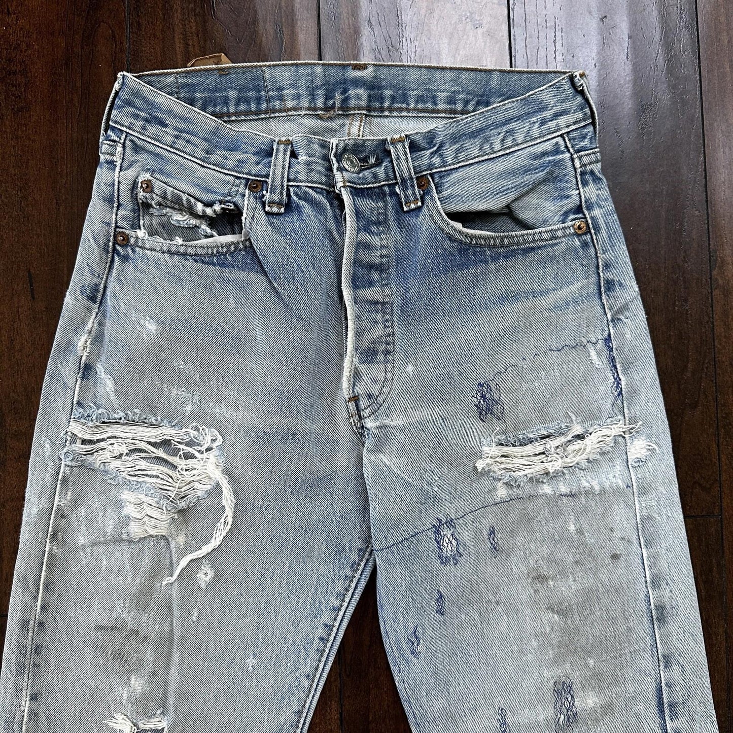 Levis Vintage 80s Redline Selvedge USA 501 XX Jeans 66 70s Light 30x36 Act 27x30