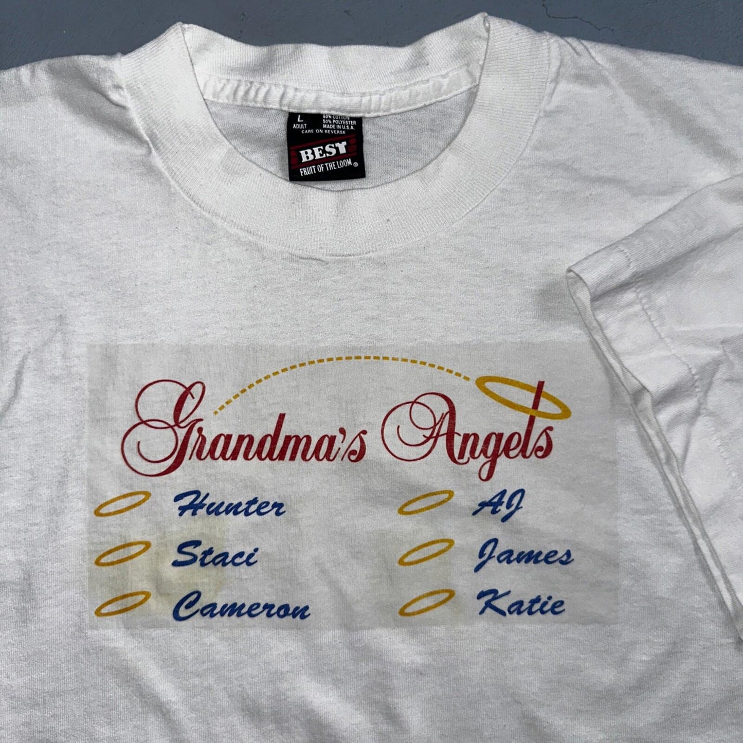 Grandmas Angels 90s VTG T Shirt Wild Sick Death Jesus Heaven Pray RIP Single Rap