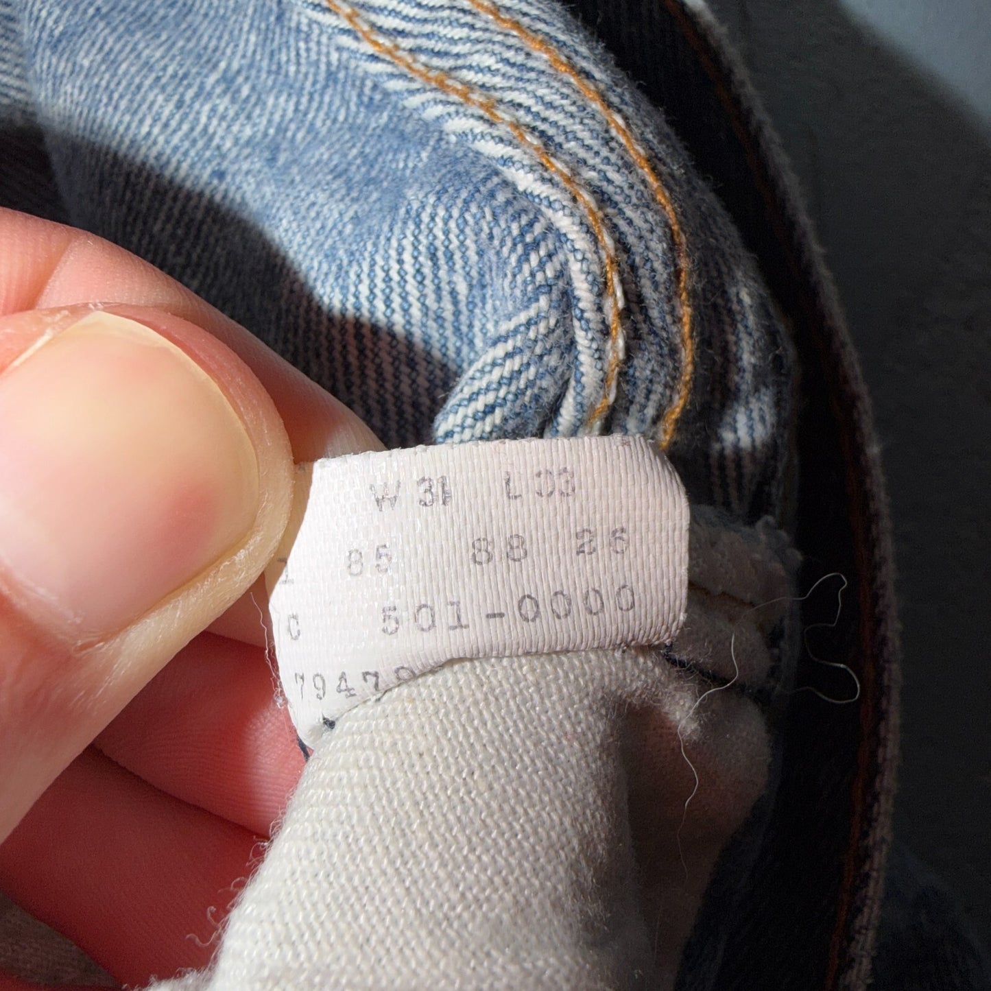 Levis 501 Vintage 80s USA XX Straight Leg Jeans Blue Light Wash 31x33 Act 28x29