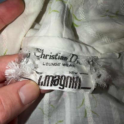 Christian Dior Vintage Nightgown Womens Small Lace Long Lingerie 70s Y2K Robe