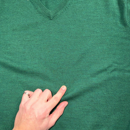 Peter Millar 100% Merino Wool V-Neck Sweater Mens Large Golf Club VTG Style