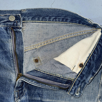 Vintage LEVIS 501XX Jeans Big E 1950s Redline Selvedge USA Jerky 40s Shorts Cut
