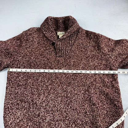 Vintage LL Bean Shawl Collar Pullover Sweater Lambswool Blend Red Men’s XL