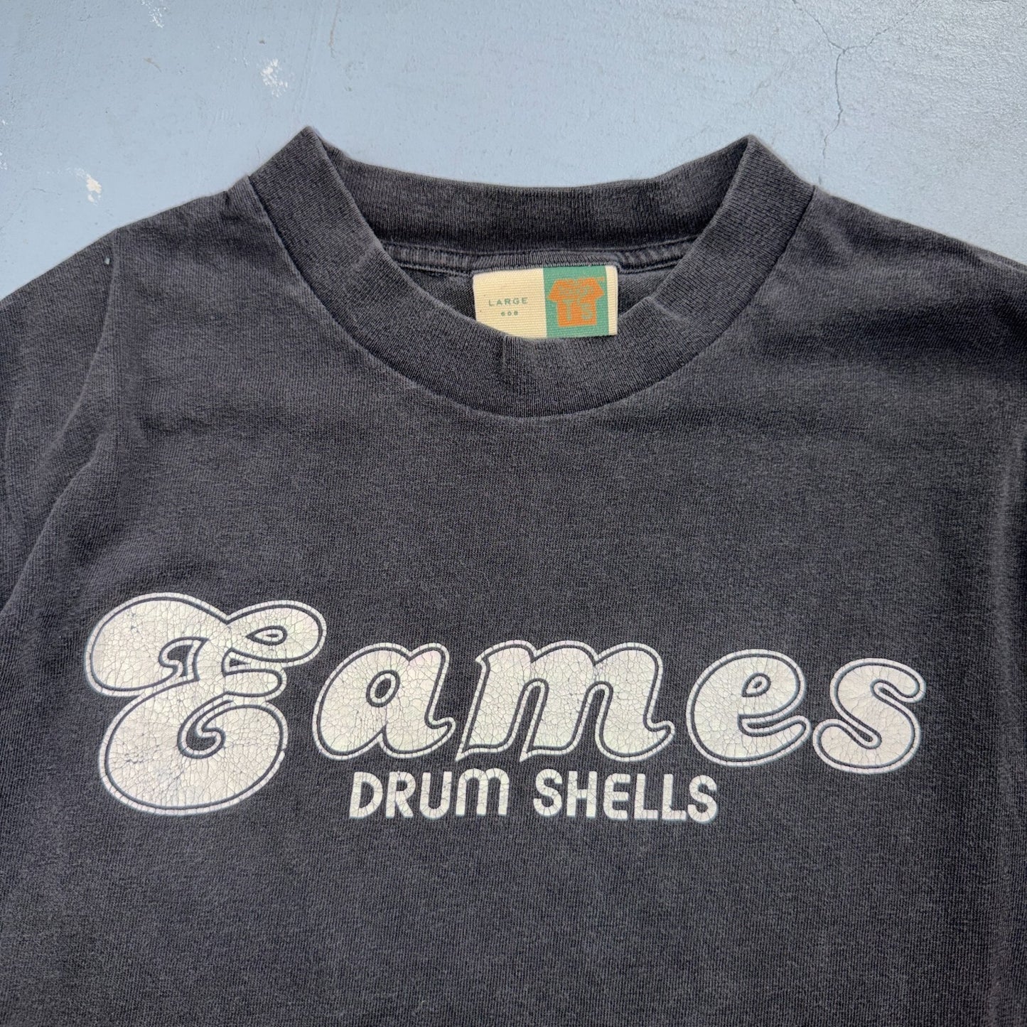 VTG 90s Eames Drum Shells Logo Graphic T Shirt Drummer Herman Miller Music USA