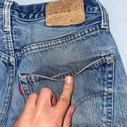 Levis 501 Vintage 80s Redline Selvedge USA XX Jeans Light Wash 32x31 Act 29x27