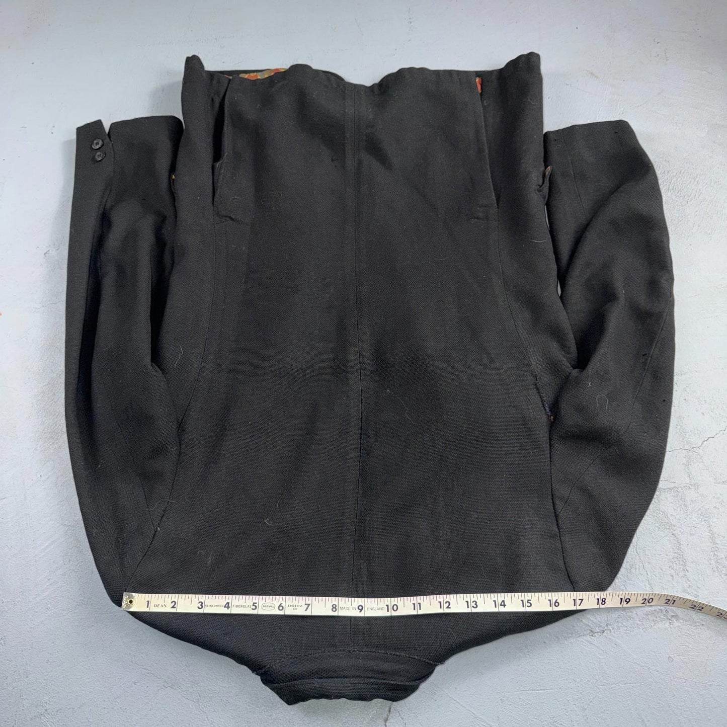 1950s 1960s VTG Mens Suit 36R Jacket Coat Black Union Wool Rockabilly Blazer