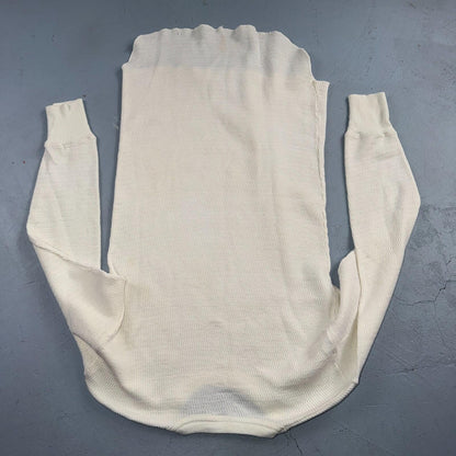 Vintage Hanes Green Tag Waffle Knit Thermal Shirt 70s M Long White 1970s White