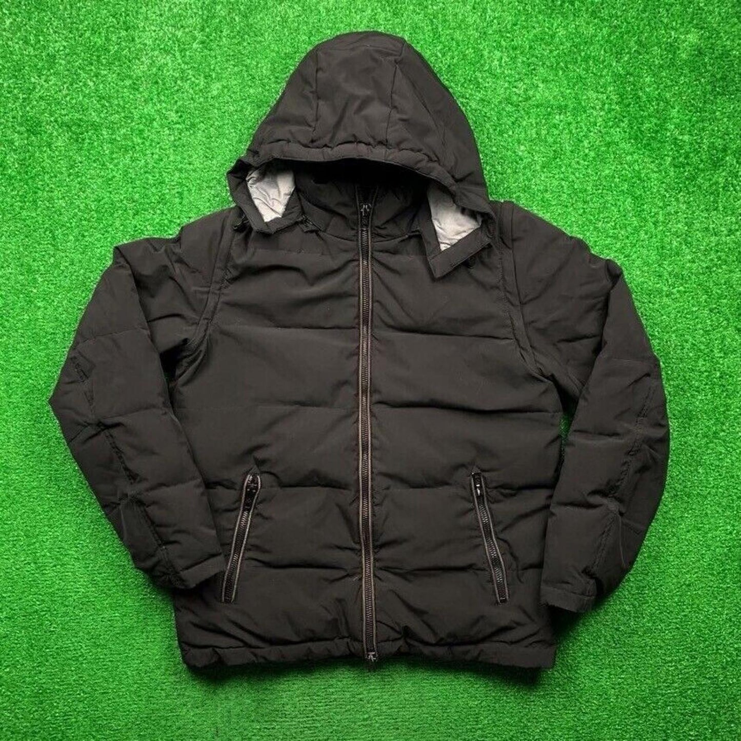 Vince Camuto Men's Hooded Down Puffer Jacket Small Black Warm To Vest Winter