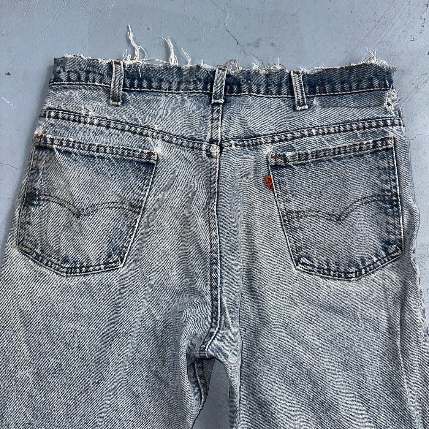 Levis 517 Vintage 80s USA Orange Tab Bootcut Flare Blue Worn Jeans Act 34x31