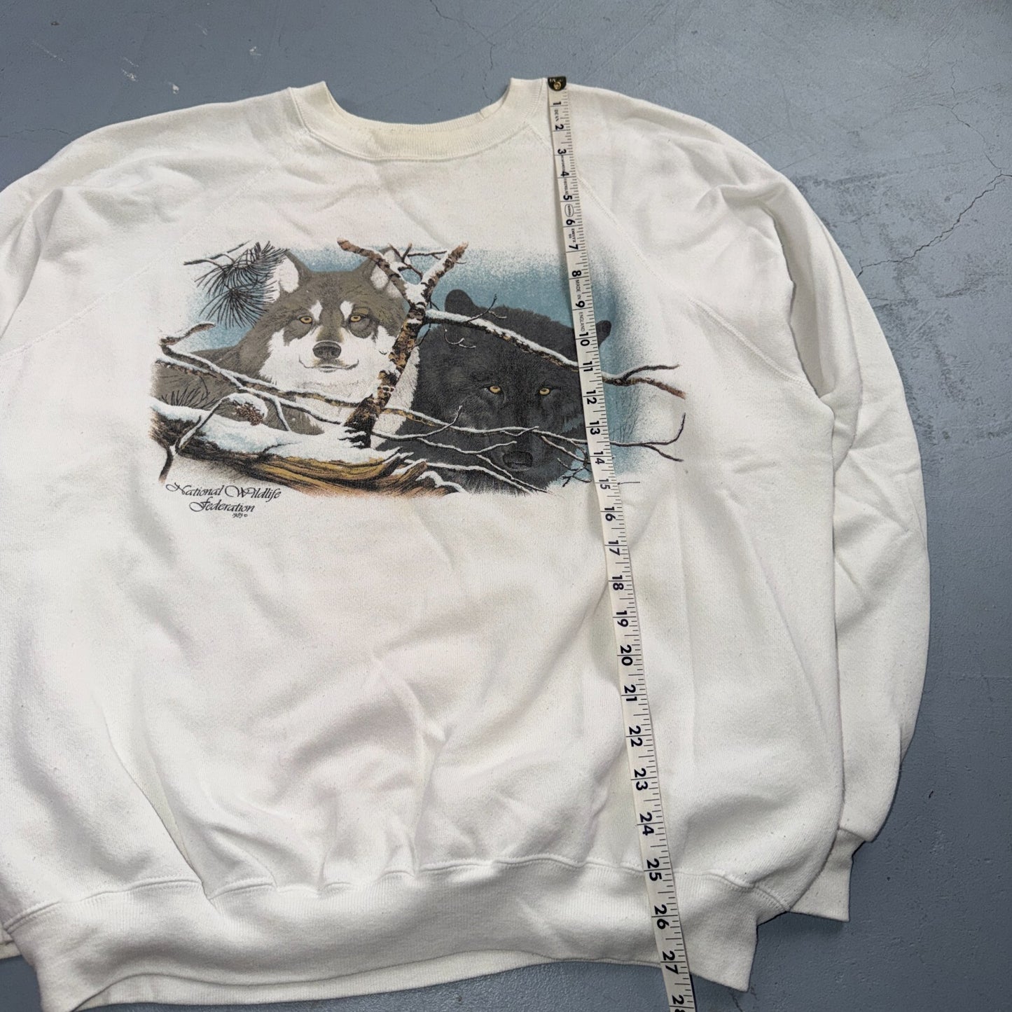 VTG National Wildlife Federation Wolf Sweatshirt 80s USA XXL Wolves Crewneck